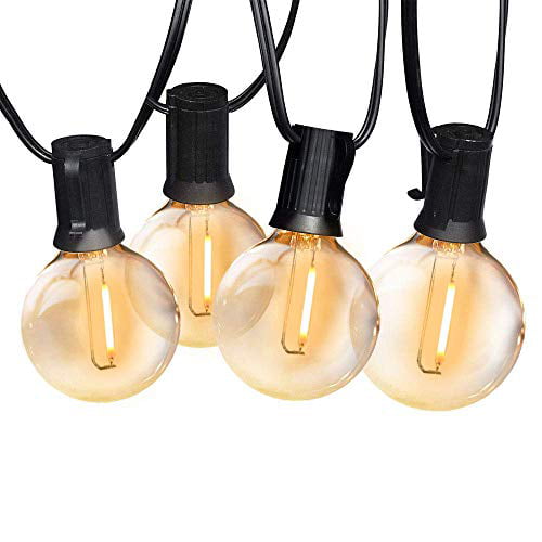 2Packs 25Ft Waterproof G40 Globe Bulbs Patio Hanging String Lights Outdoor Light